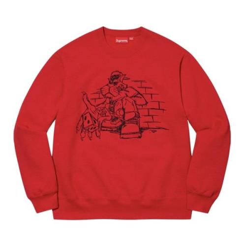 Beperkte Oplage Rode Dobbelsteen Crewneck Supreme , Red , Heren