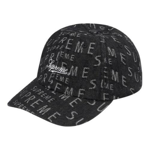 Zwarte Jacquard Logos Denim Pet Supreme , Black , Unisex