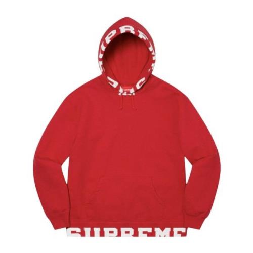 Rode Cropped Logos Hoodie Beperkte Oplage Supreme , Red , Heren