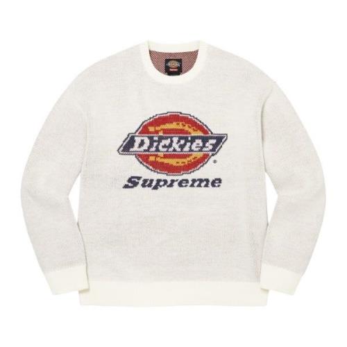 Witte Jacquard Logo Sweater Limited Edition Supreme , White , Heren