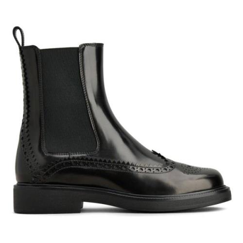 Leren Enkellaars Tod's , Black , Dames