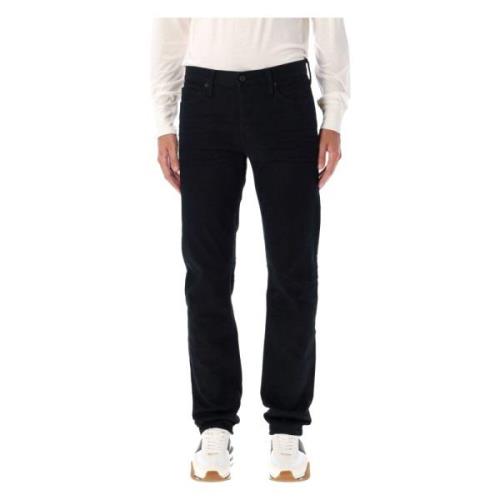 Zwarte Straight Fit Denim Jeans Tom Ford , Black , Heren