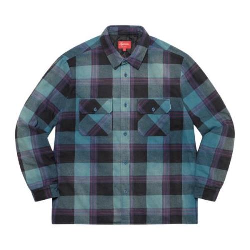 Gewatteerd Flanellen Shirt Teal Limited Edition Supreme , Multicolor ,...