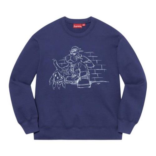 Limited Edition Dice Crewneck Gewassen Marineblauw Supreme , Blue , He...