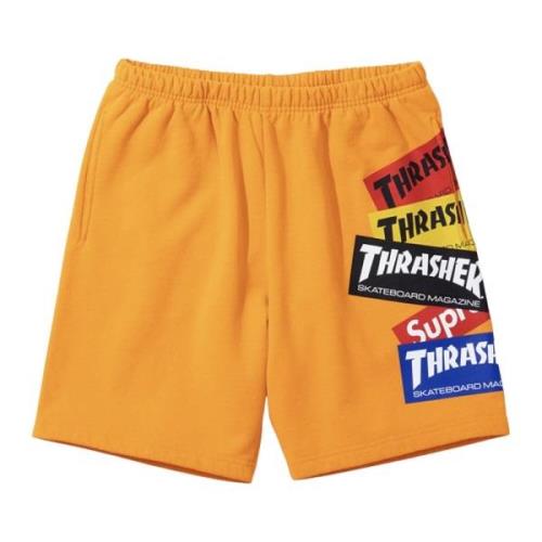 Limited Edition Multi Logo Sweatshort Goud Supreme , Yellow , Heren