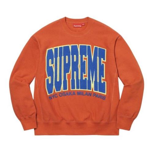 Beperkte Oplage Steden Arc Crewneck Burnt Orange Supreme , Orange , He...