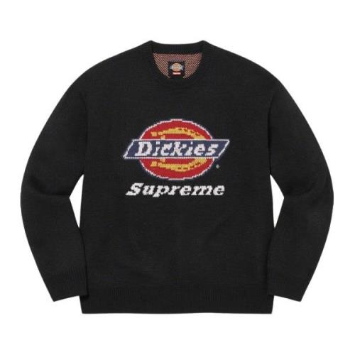 Zwarte Jacquard Logo Sweater Limited Edition Supreme , Black , Heren