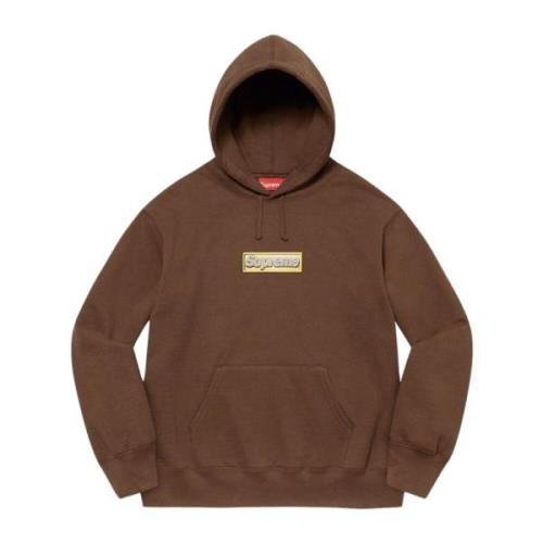 Limited Edition Bling Box Logo Hoodie Donkerbruin Supreme , Brown , He...