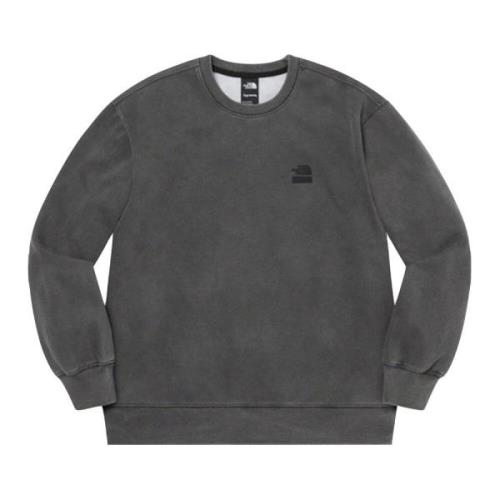 Limited Edition Pigment Gedrukte Crewneck Zwart Supreme , Black , Here...