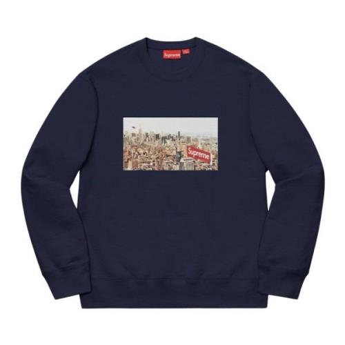 Beperkte Oplage Stad Aerial Crewneck Navy Supreme , Blue , Heren