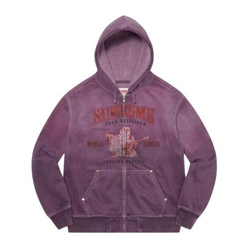 Paarse Zip Up Hoodie Limited Edition Supreme , Purple , Heren