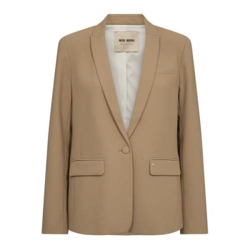 Vrouwelijke Blazer met V-Hals en Klepzakken MOS Mosh , Brown , Dames