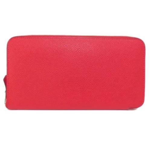 Pre-owned Leather wallets Hermès Vintage , Red , Dames