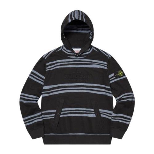 Limited Edition Warp Stripe Hoodie Zwart Stone Island , Black , Heren