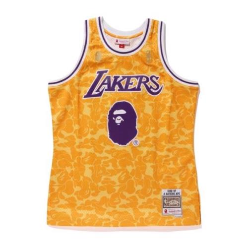 Limited Edition Lakers Jersey Geel A Bathing APE , Yellow , Heren