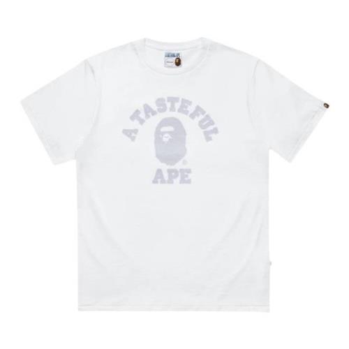 Beperkte Editie College Tee Samenwerking A Bathing APE , White , Heren