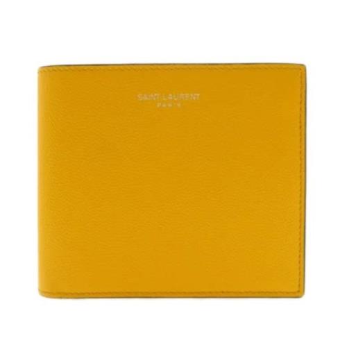 Pre-owned Leather wallets Yves Saint Laurent Vintage , Yellow , Dames