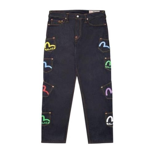 Beperkte oplage Multi Pocket Jeans Indigo Evisu , Multicolor , Heren