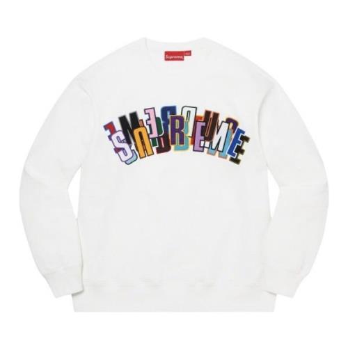 Exclusieve Stacked Crewneck Fleece Supreme , White , Heren