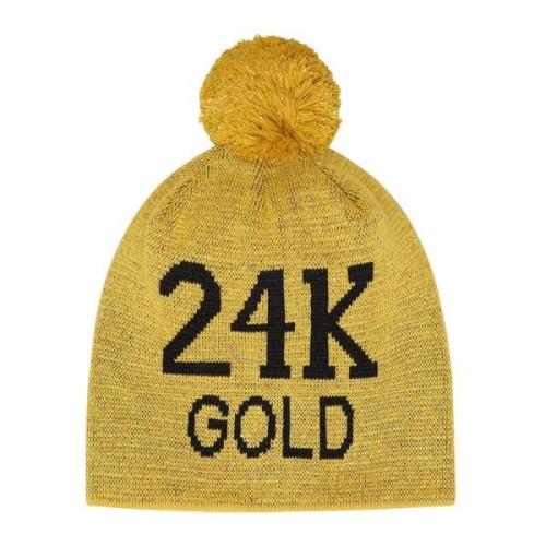 24K Gouden Jacquard Beanie Supreme , Yellow , Dames