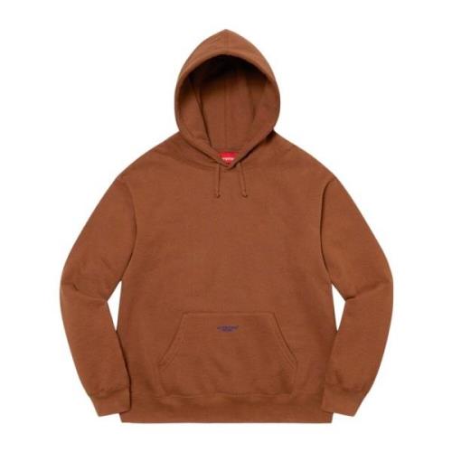 Bruine Micro Logo Hoodie Ss22 Limited Edition Supreme , Brown , Heren