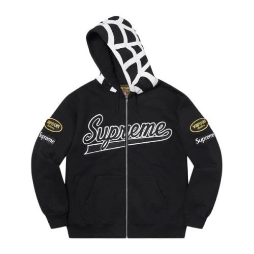 Spider Web Zip Up Hoodie Supreme , Black , Heren