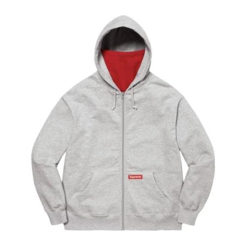 Dubbele Capuchon Rits Hoodie Heather Grijs Supreme , Gray , Heren