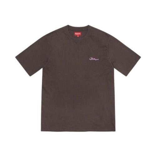 Arabisch Logo Gewassen Tee Bruin Supreme , Brown , Heren