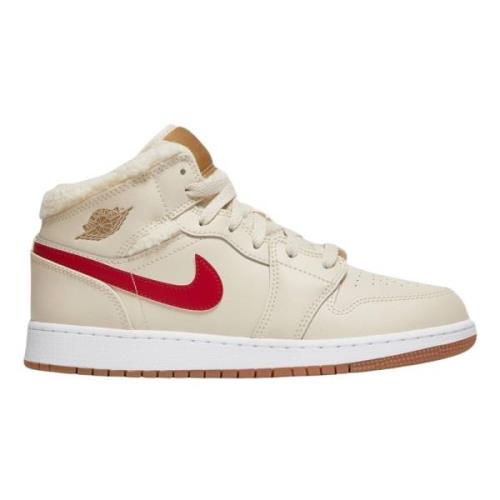 Beperkte oplage Air Jordan 1 Mid Fleece Nike , Beige , Dames