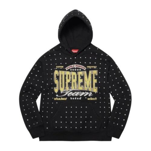 Beperkte Oplage Rhinestone Hoodie Zwart Supreme , Black , Heren