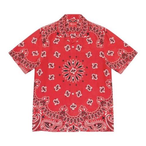 Bandana Paisley Zijden Shirt Rood Supreme , Red , Heren