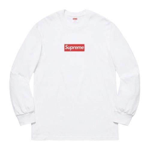 2020 Box Logo Lange Mouw Supreme , White , Heren