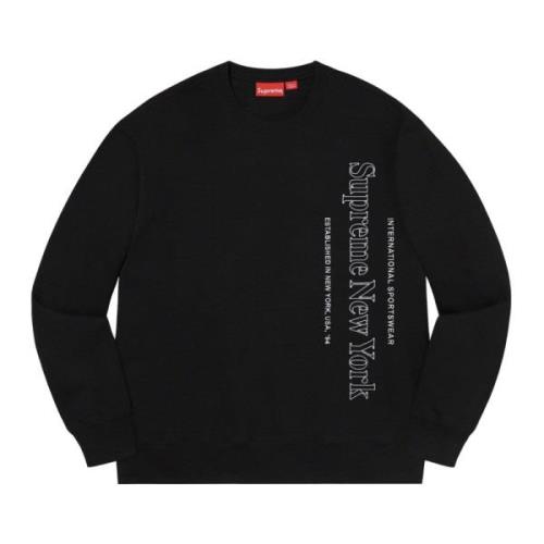 Beperkte oplage Side Logo Crewneck Zwart Supreme , Black , Heren