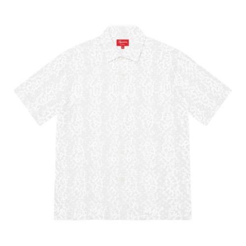 Limited Edition Chainstitch Chiffon Shirt Supreme , White , Heren