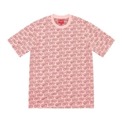 Word Bubble Jacquard Top Peach Supreme , Pink , Heren