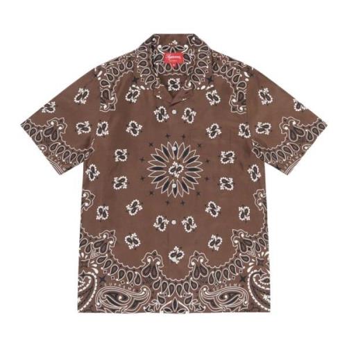 Limited Edition Bandana Zijden Shirt Bruin Supreme , Brown , Heren