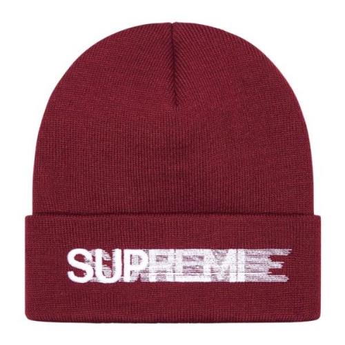 Burgundy Motion Logo Beanie Supreme , Red , Unisex