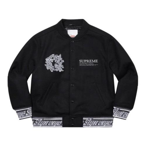 Varsity Jacket Zwart Limited Edition Supreme , Black , Heren