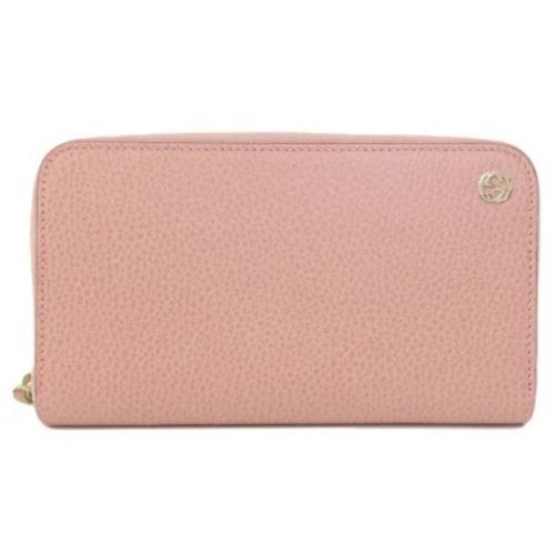 Pre-owned Leather wallets Gucci Vintage , Pink , Dames