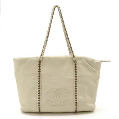 Pre-owned Leather chanel-bags Chanel Vintage , White , Dames