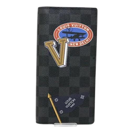 Pre-owned Leather wallets Louis Vuitton Vintage , Black , Dames