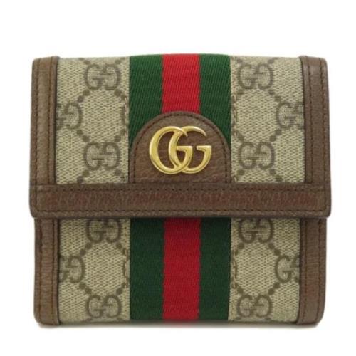 Pre-owned Leather wallets Gucci Vintage , Brown , Dames