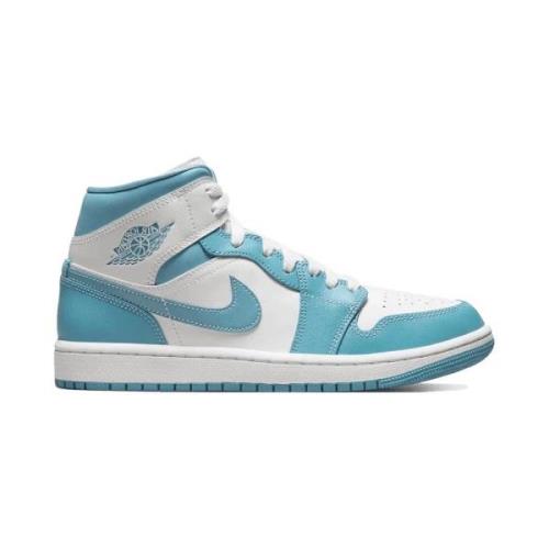 Mid UNC Blauw Leren Sneakers Jordan , Blue , Heren