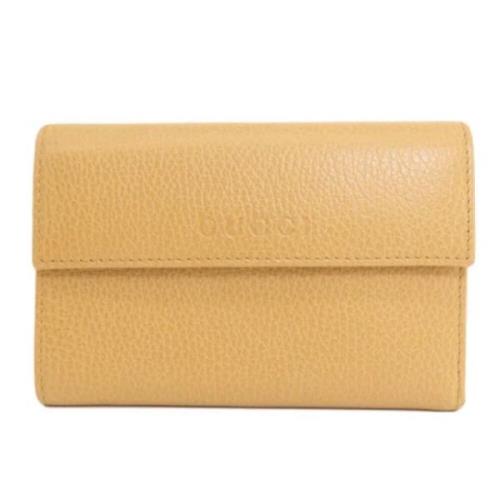 Pre-owned Leather wallets Gucci Vintage , Beige , Dames