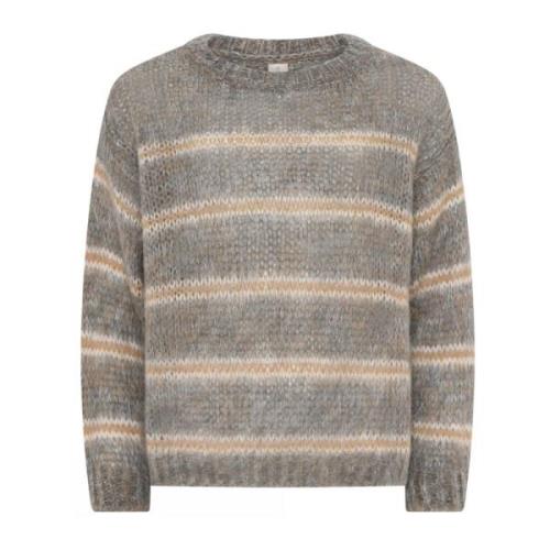 Gestreepte Hairy Pullover Blouse Grijs Skovhuus , Multicolor , Dames