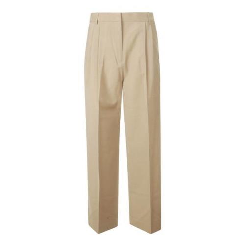 Bruine Elegante Wijde Plooi Broek Róhe , Beige , Dames