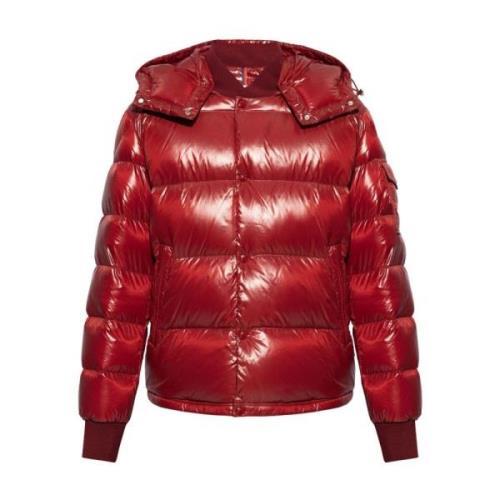 Gewatteerde Veren Dons Gewatteerde Jas Moncler , Red , Heren