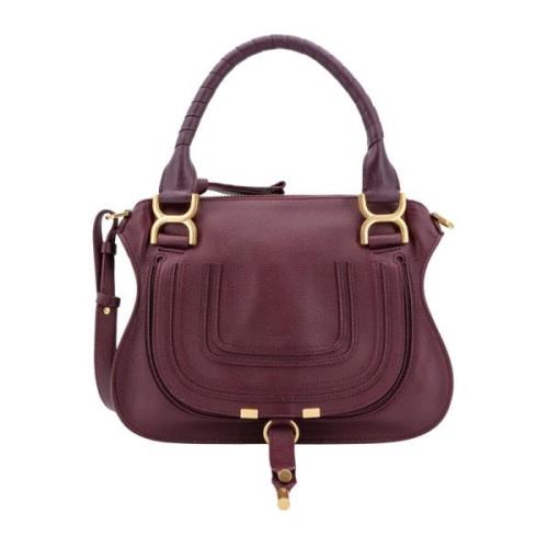 Paarse Leren Handtas met Ritssluiting Chloé , Purple , Dames