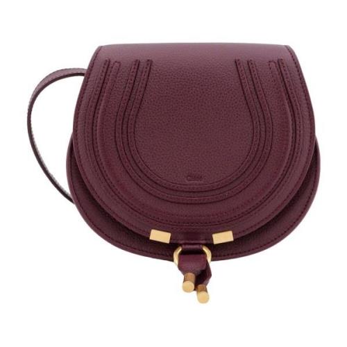 Paarse Leren Schoudertas Chloé , Purple , Dames