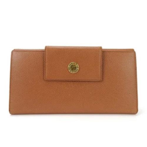 Pre-owned Leather wallets Bvlgari Vintage , Brown , Dames